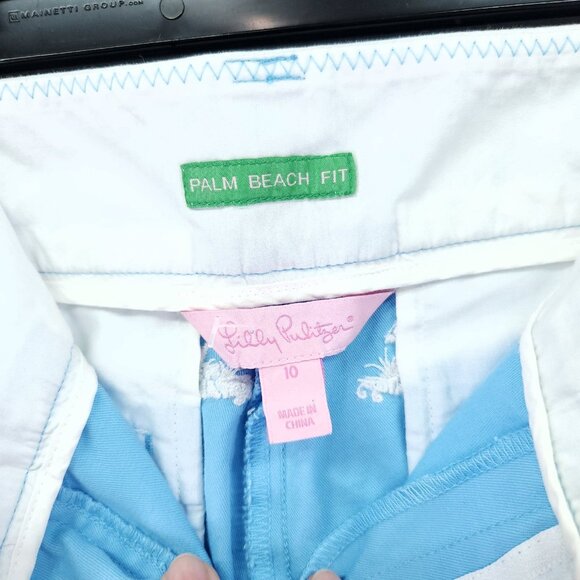 Lilly Pulitzer Shorts Palm Beach Size 10 Embroidered Crawfish Shrimp Pockets 5" - Picture 8 of 13